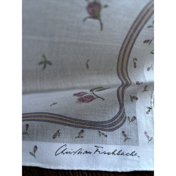 Vintage Christian Fischbacher MCM 80s 70s Cottagecore Granny Handkerchief Set(3) - Picture 7 of 10